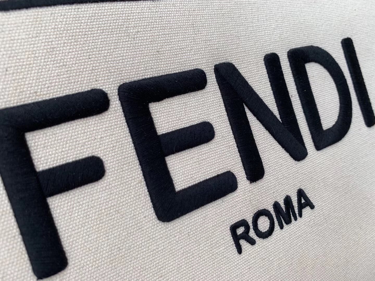 F**di large roma shopper bag in undyed canvas