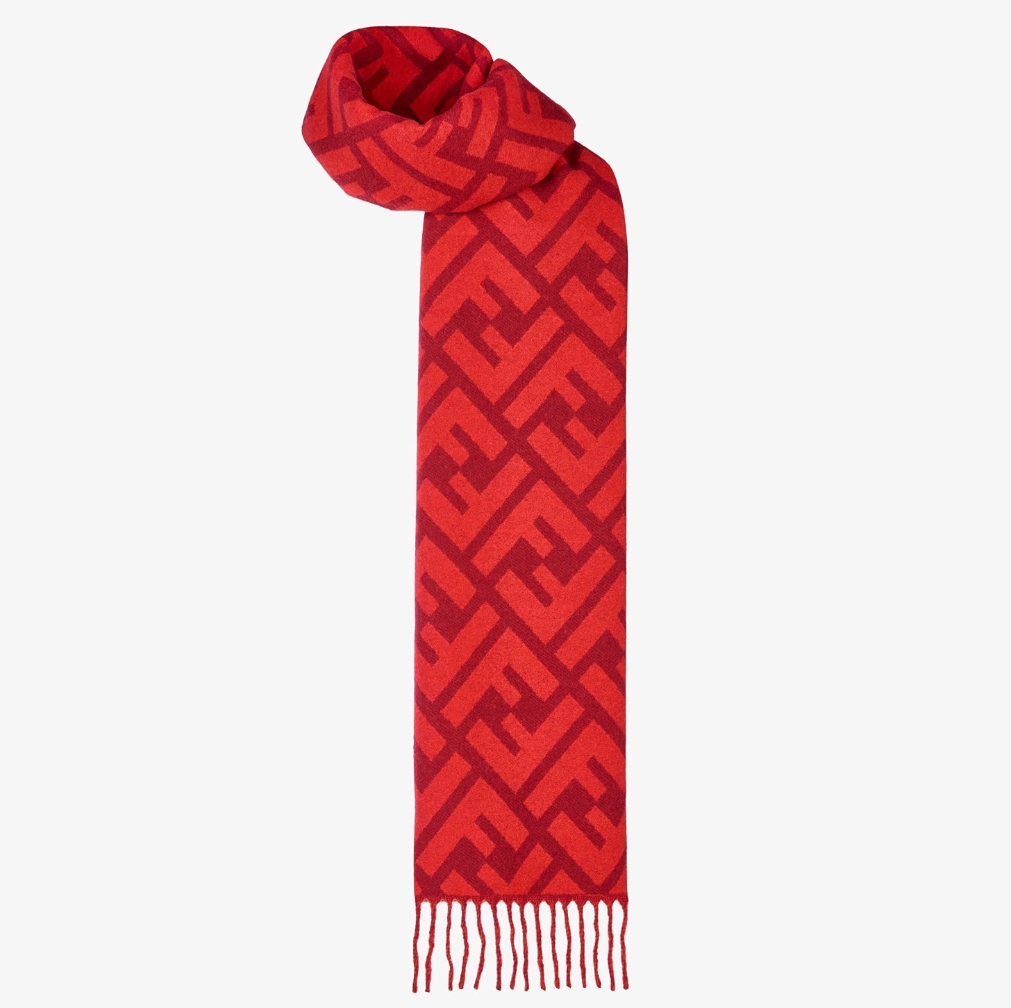 F**di red cashmere ff long scarf