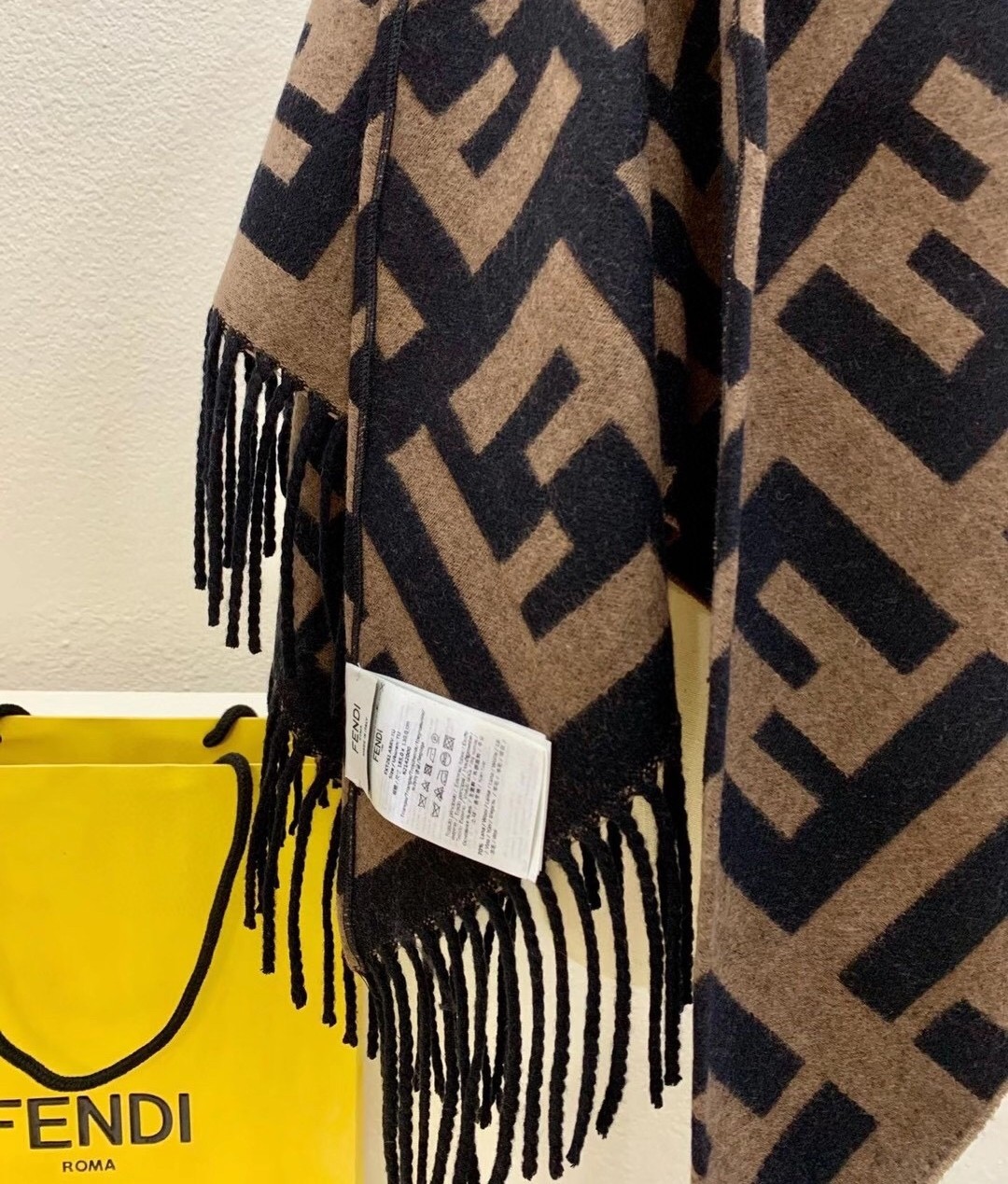 F**di brown ff triangle shawl