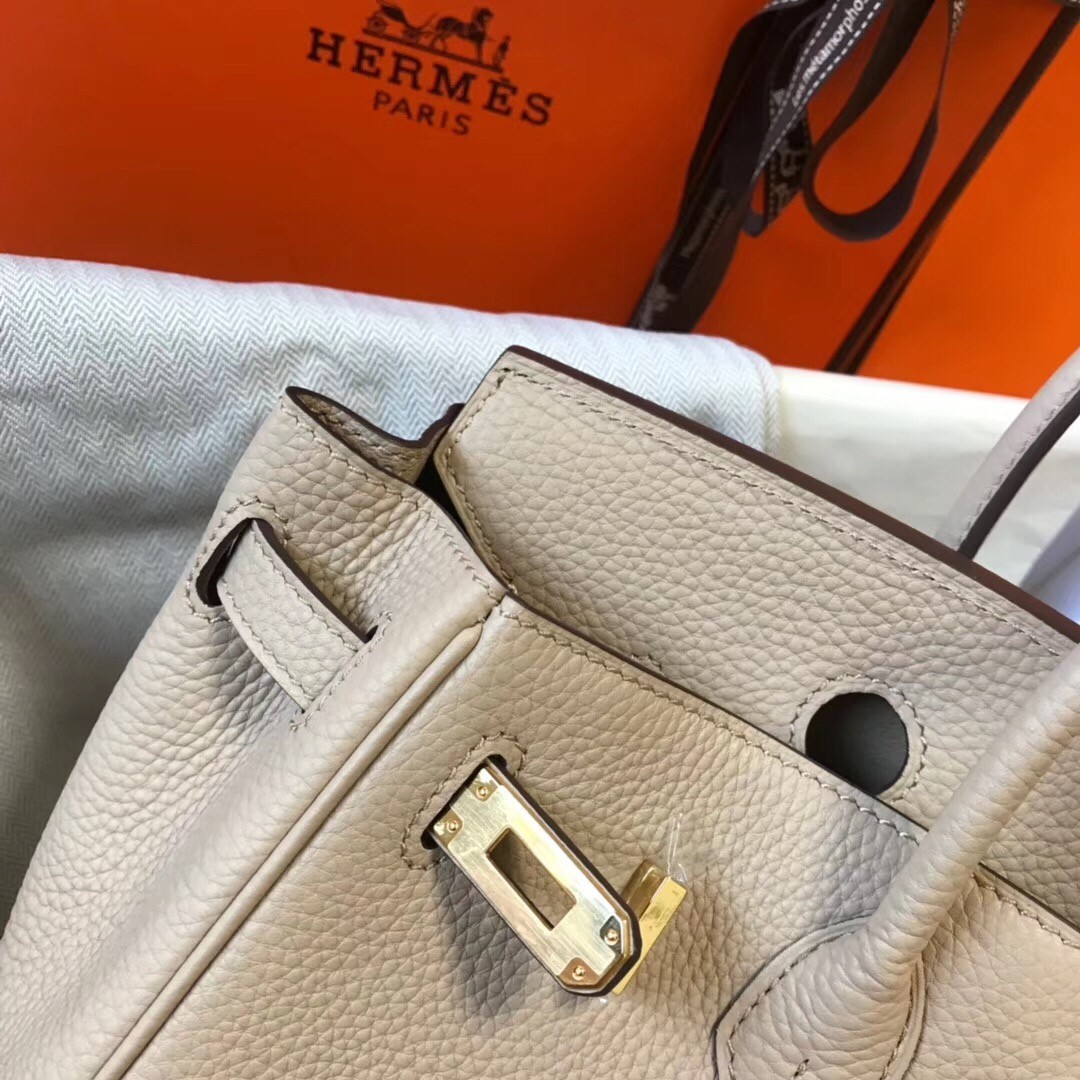 H**mes birkin 25cm bag in argile clemence leather
