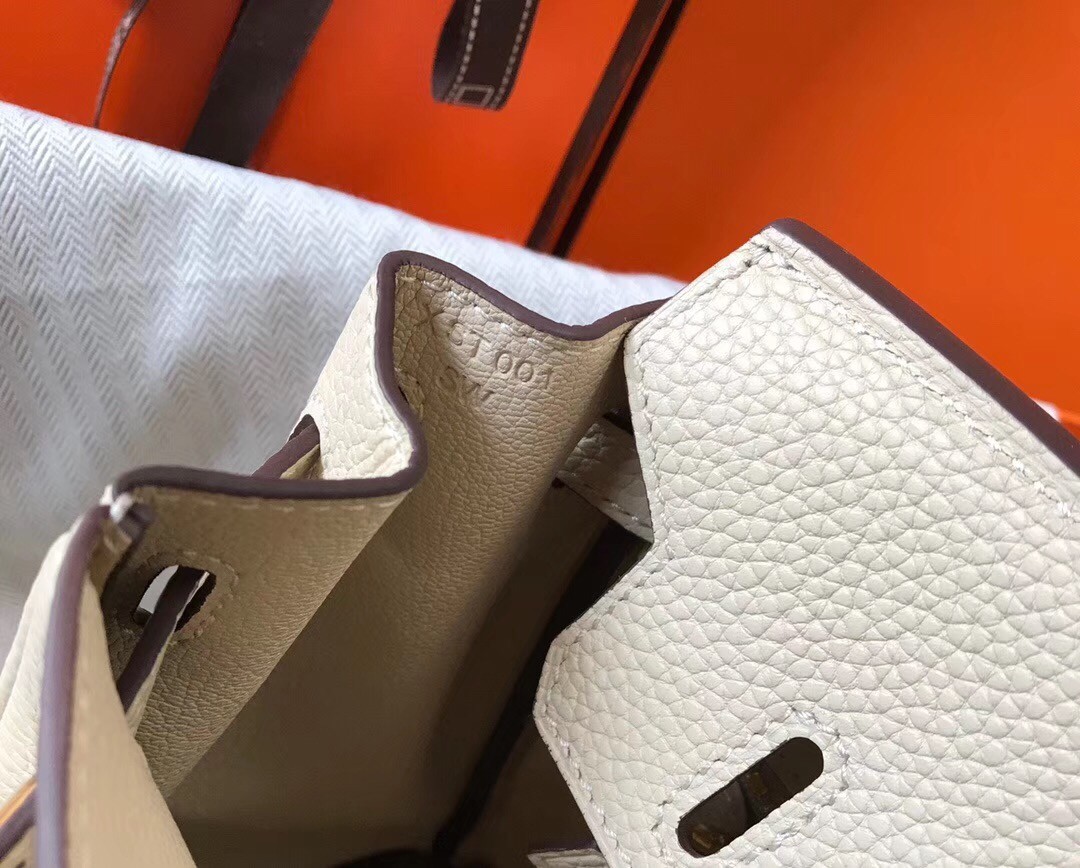 H**mes birkin 25cm bag in beton clemence leather