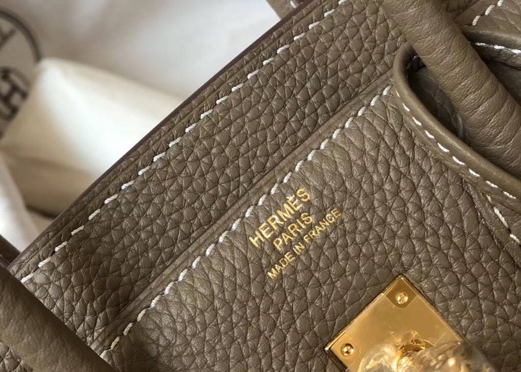 H**mes birkin 25cm bag in taupe clemence leather