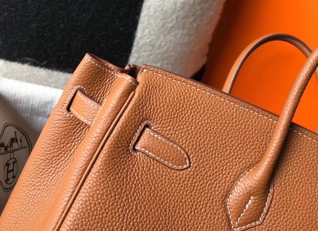 H**mes birkin 30cm bag in gold clemence leather