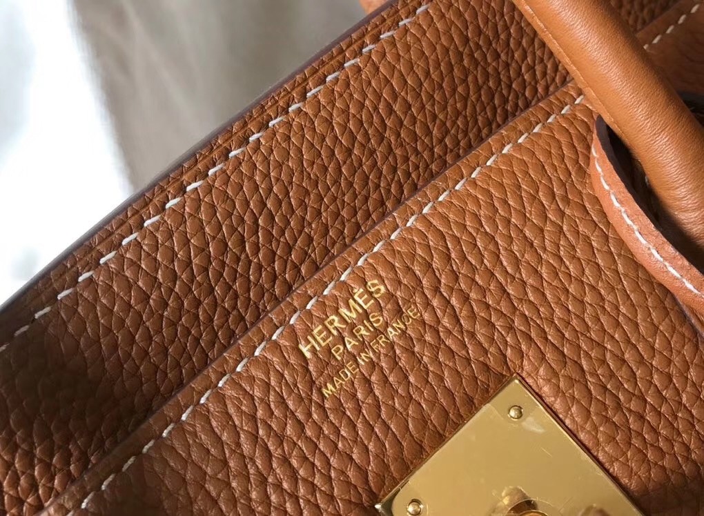H**mes birkin 30cm bag in gold clemence leather