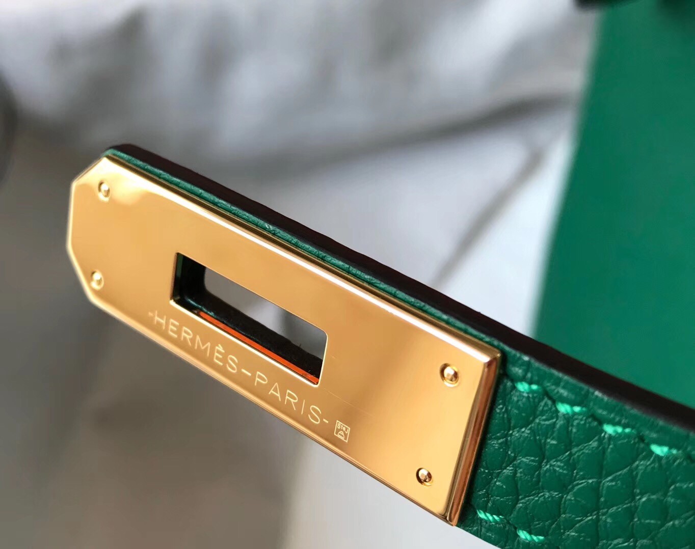 H**mes birkin 30cm bag in malachite clemence leather