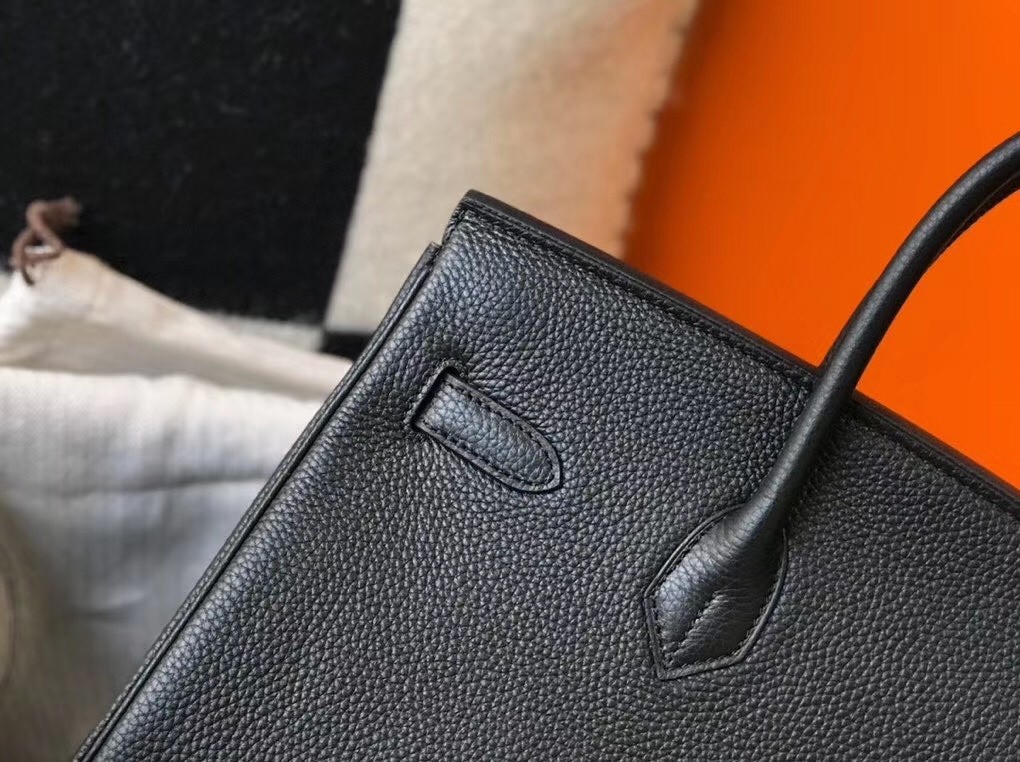 H**mes birkin 30cm bag in black clemence leather