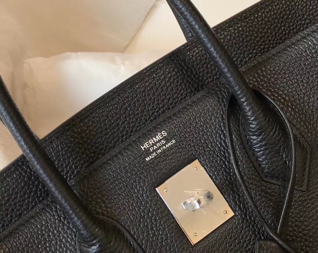 H**mes birkin 30cm bag in black clemence leather