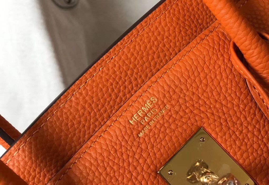 H**mes birkin 30cm bag in orange clemence leather