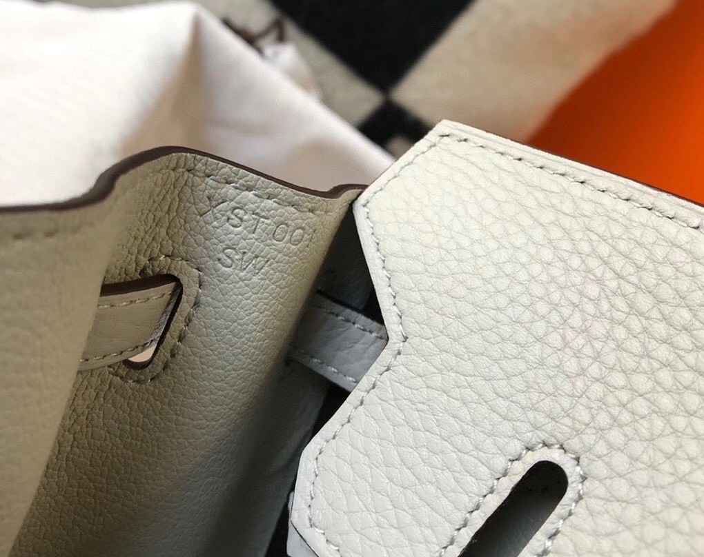 H**mes pearl grey clemence birkin 30cm bag ghw