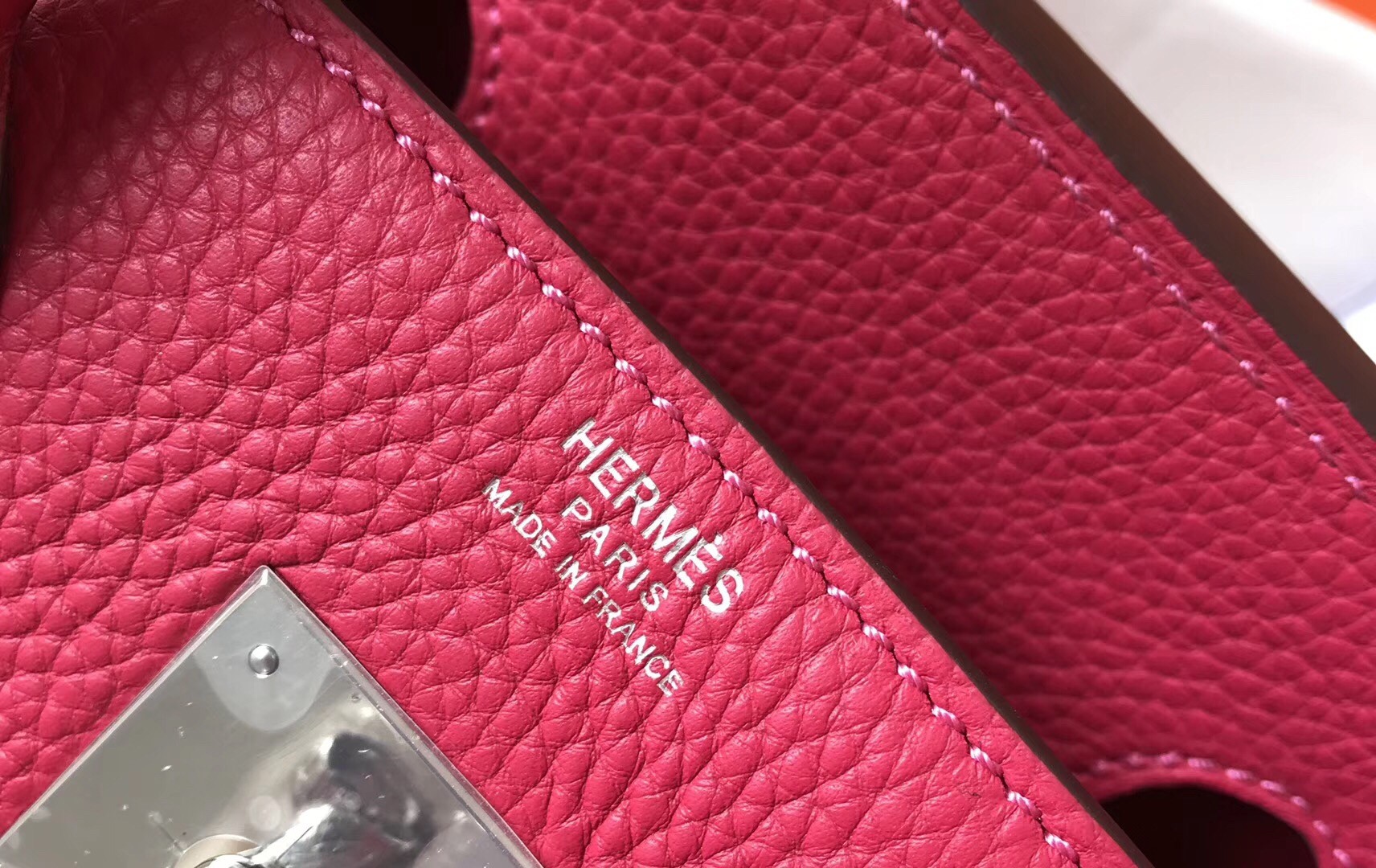 H**mes birkin 30cm bag in rose red clemence leather