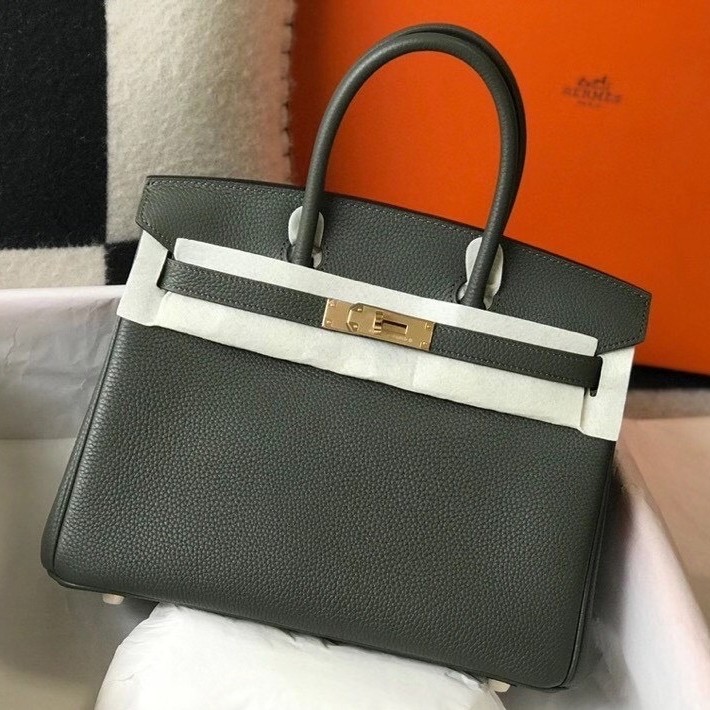 H**mes vert fonce clemence birkin 30cm bag ghw