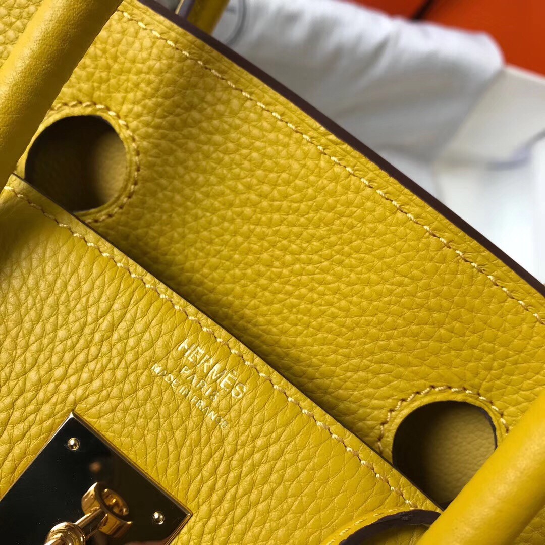 H**mes birkin 30cm bag in yellow clemence leather