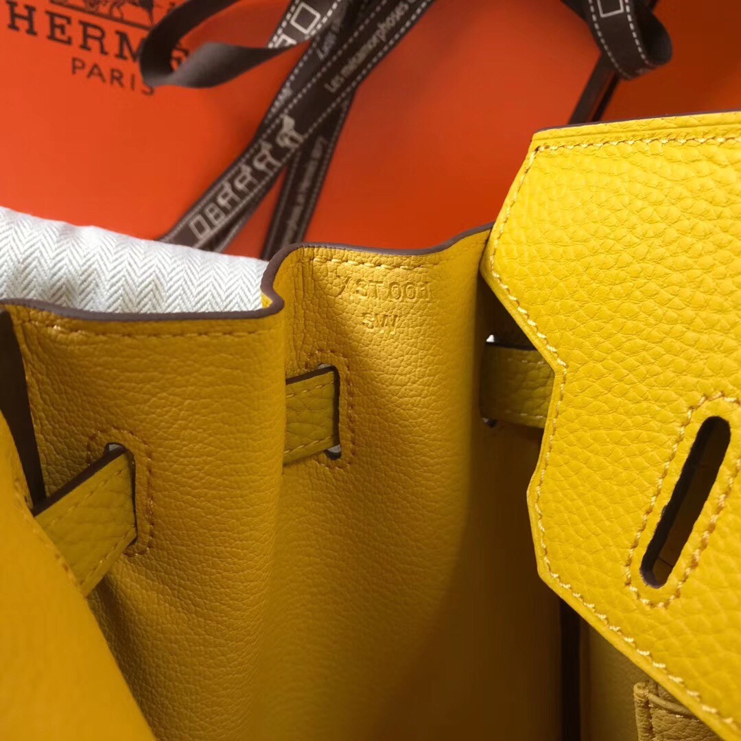 H**mes birkin 30cm bag in yellow clemence leather