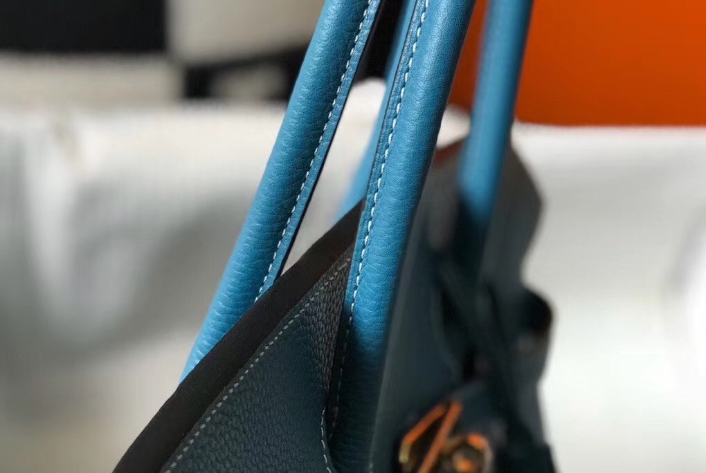H**mes blue jean clemence birkin 35cm bag