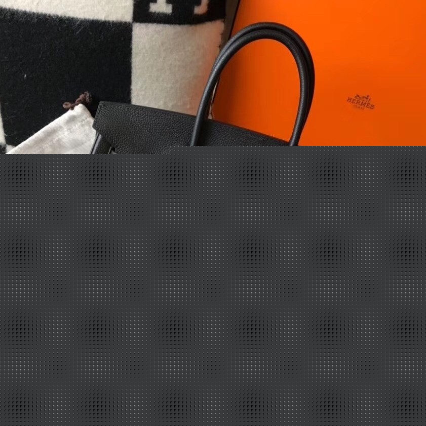 H**mes birkin 35cm bag in black clemence leather