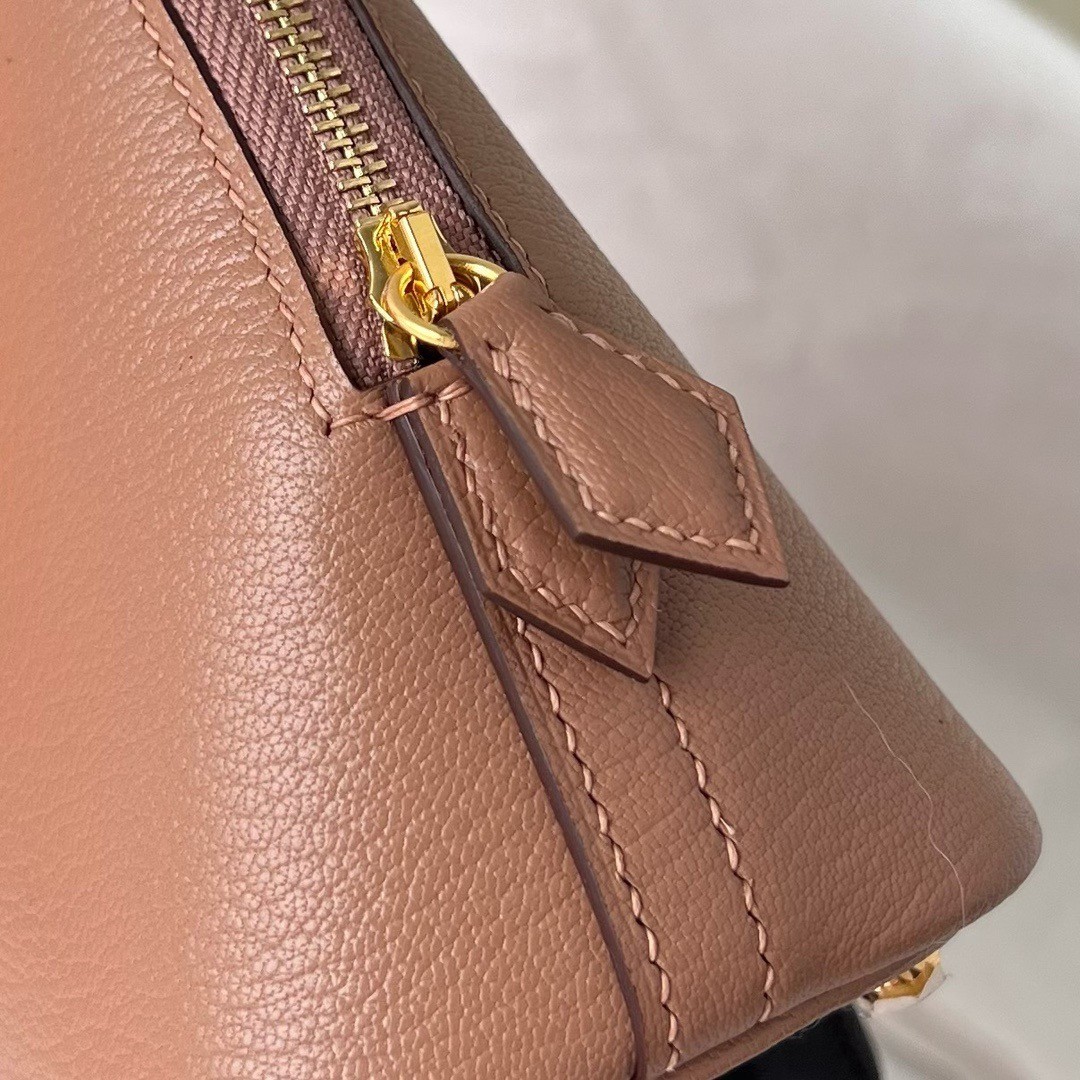 H**mes bolide 1923 mini handmade bag in quebracho chevre mysore leather