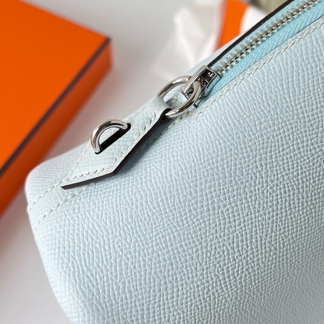 H**mes bolide 1923 25 handmade bag in blue brume epsom calfskin