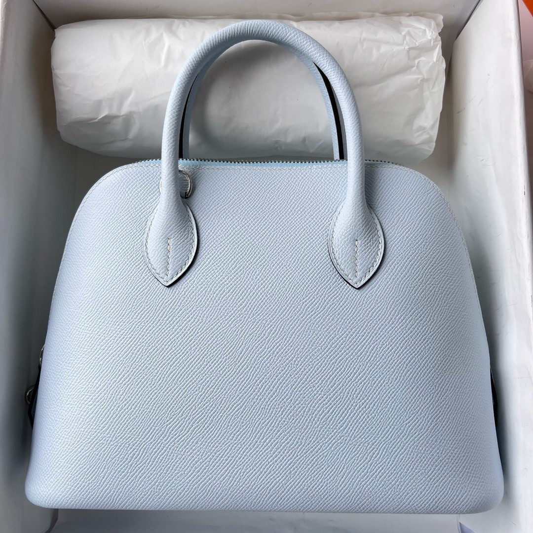 H**mes bolide 1923 25 handmade bag in blue brume epsom calfskin