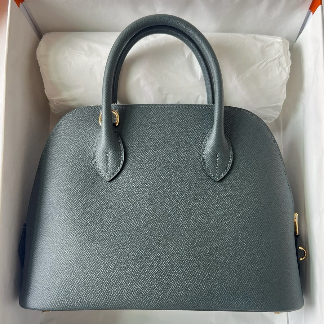 H**mes bolide 1923 25 handmade bag in vert amande epsom calfskin