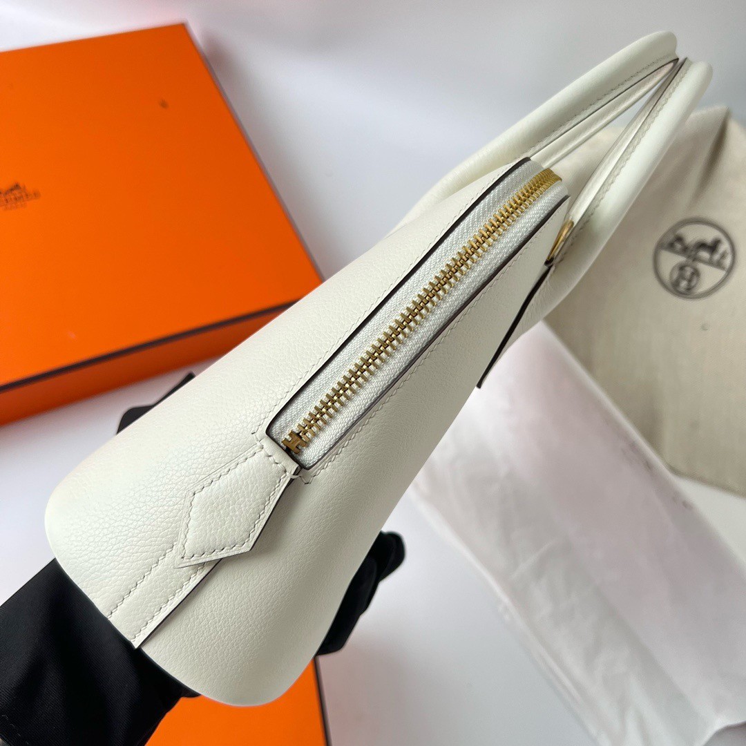 H**mes bolide 1923 25 handmade bag in nata evercolor calfskin