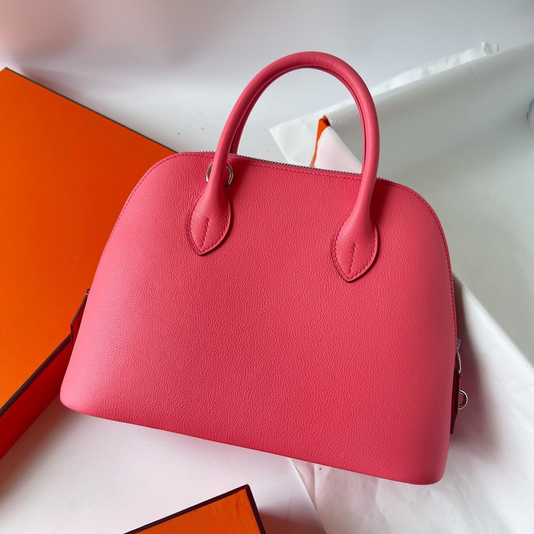 H**mes bolide 1923 25 handmade bag in rose lipstick evercolor calfskin