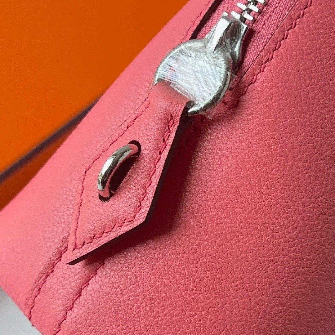 H**mes bolide 1923 25 handmade bag in rose lipstick evercolor calfskin