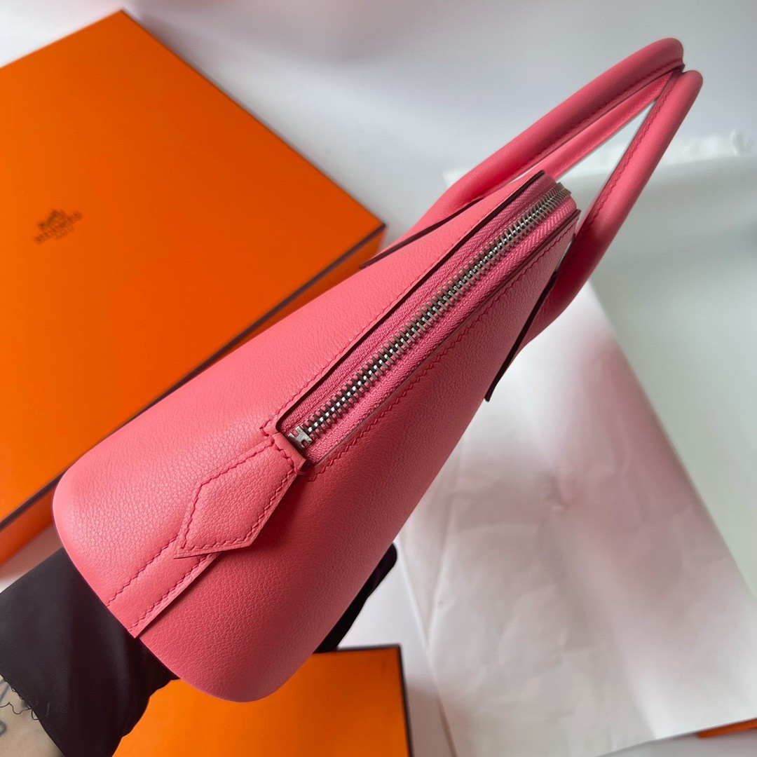 H**mes bolide 1923 25 handmade bag in rose lipstick evercolor calfskin