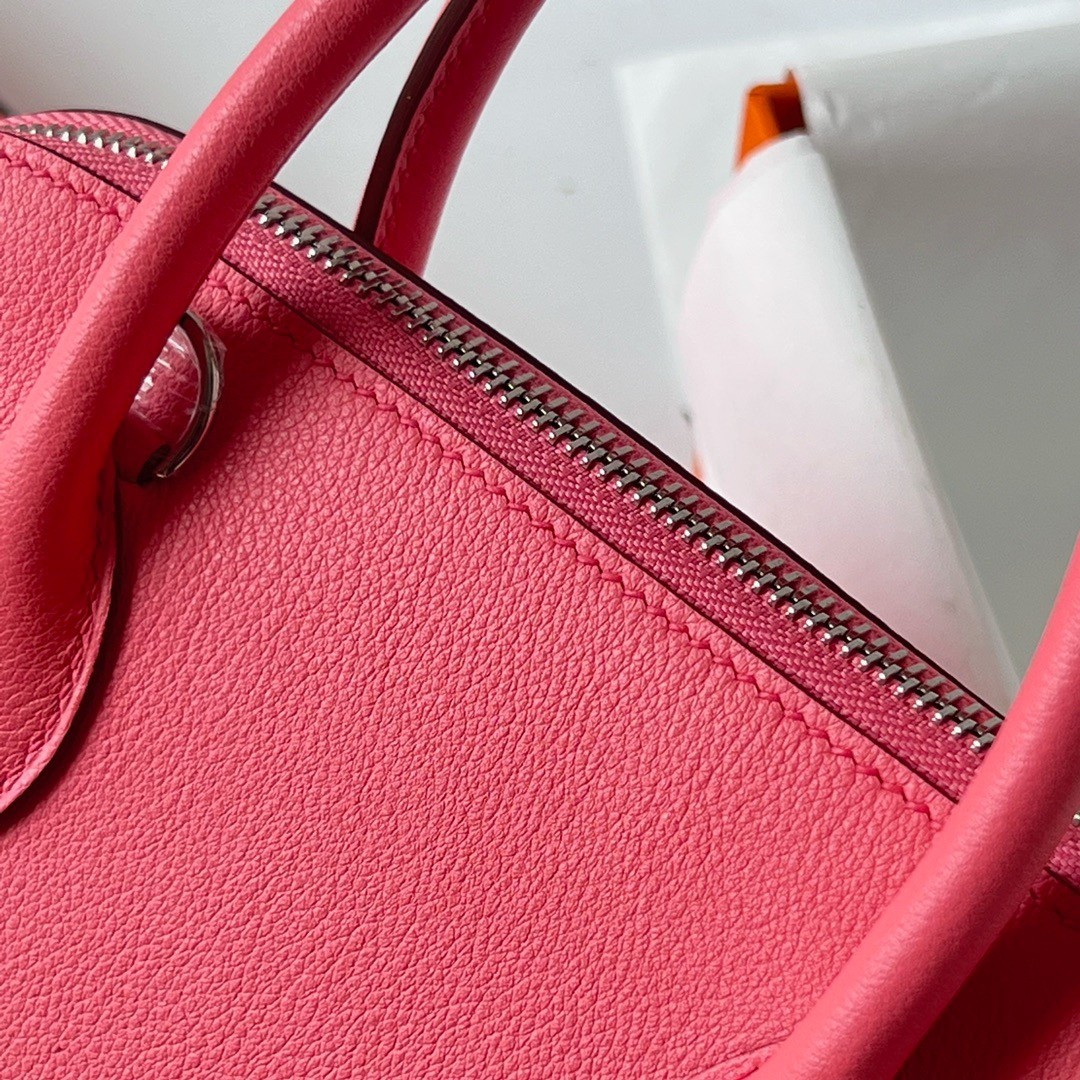 H**mes bolide 1923 25 handmade bag in rose lipstick evercolor calfskin