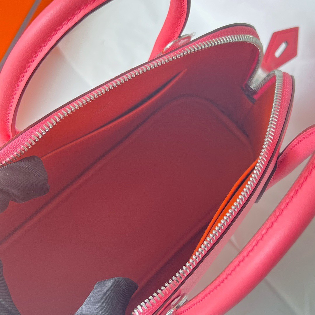 H**mes bolide 1923 25 handmade bag in rose lipstick evercolor calfskin