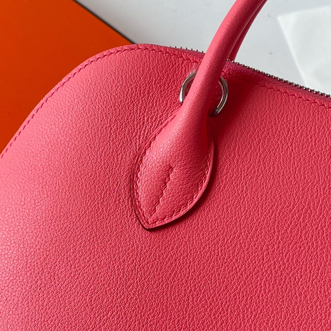 H**mes bolide 1923 25 handmade bag in rose lipstick evercolor calfskin