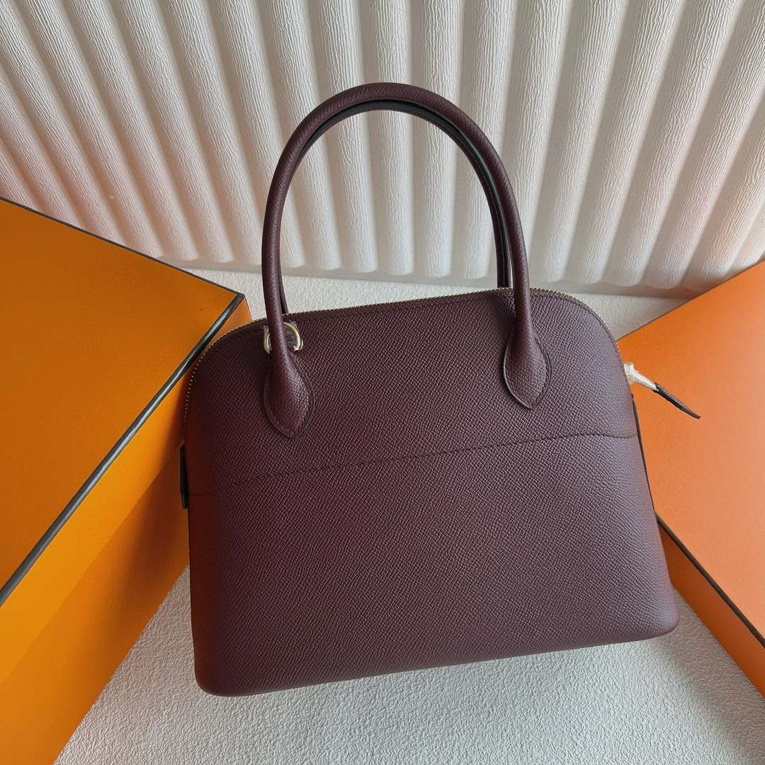 H**mes bolide 1923 25 handmade bag in bordeaux epsom calfskin