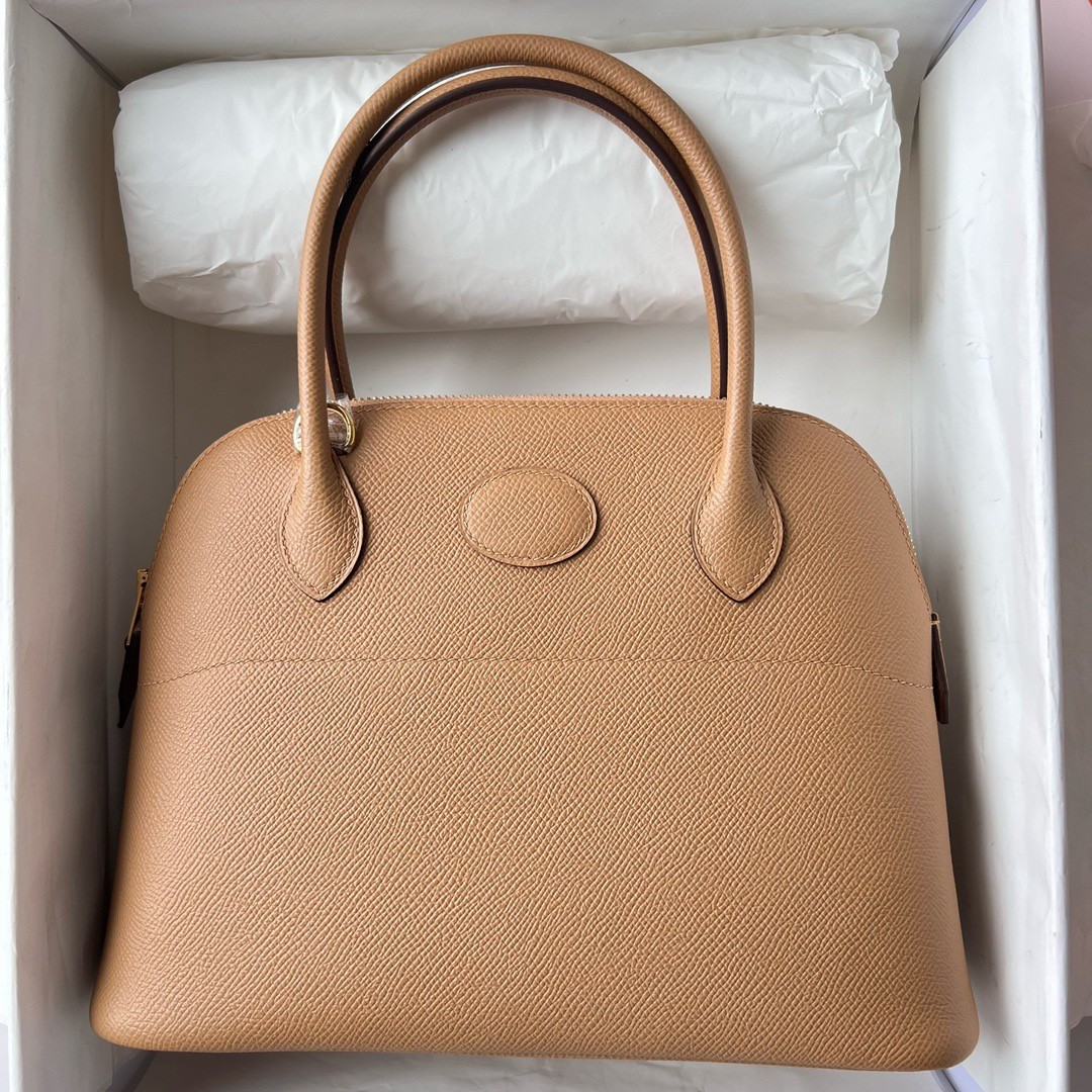 H**mes bolide 1923 27 handmade bag in chai epsom calfskin