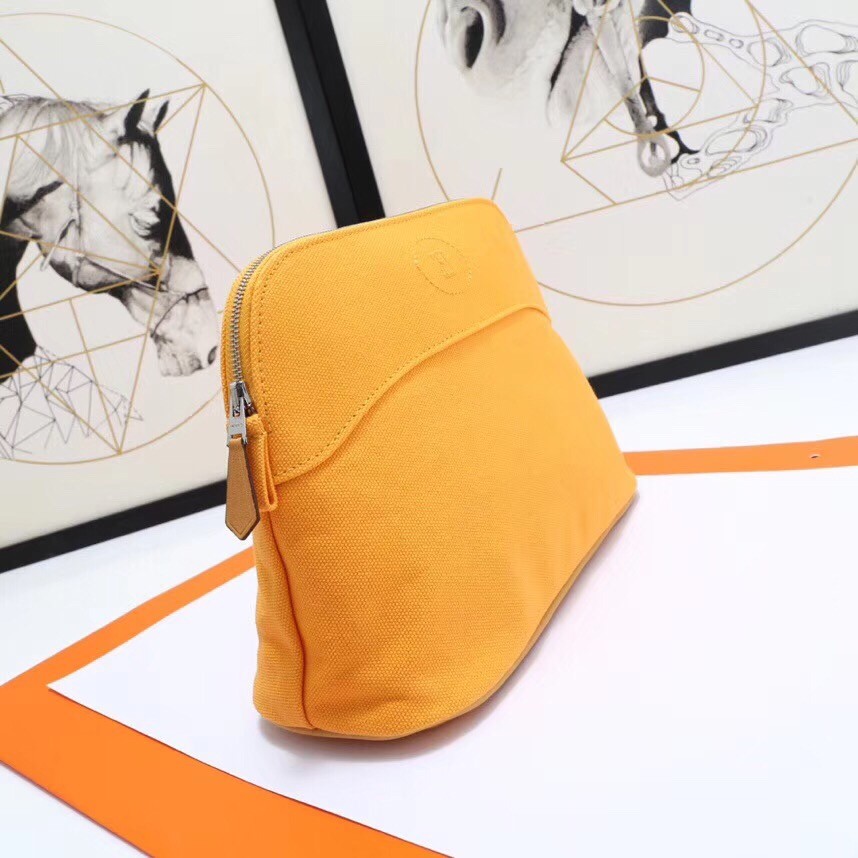 H**mes medium bolide travel case in solei cotton