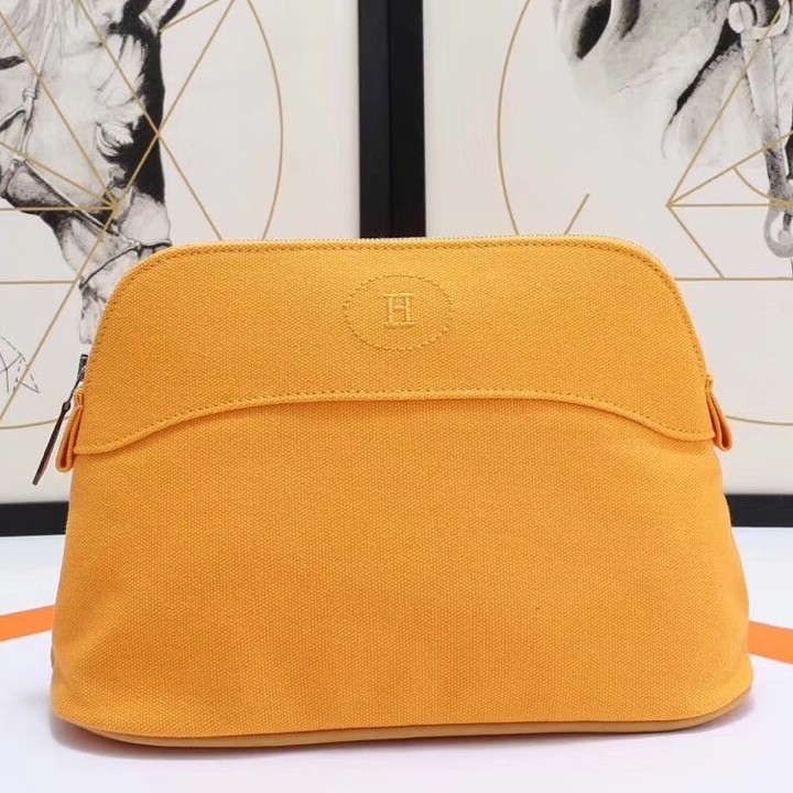 H**mes medium bolide travel case in solei cotton