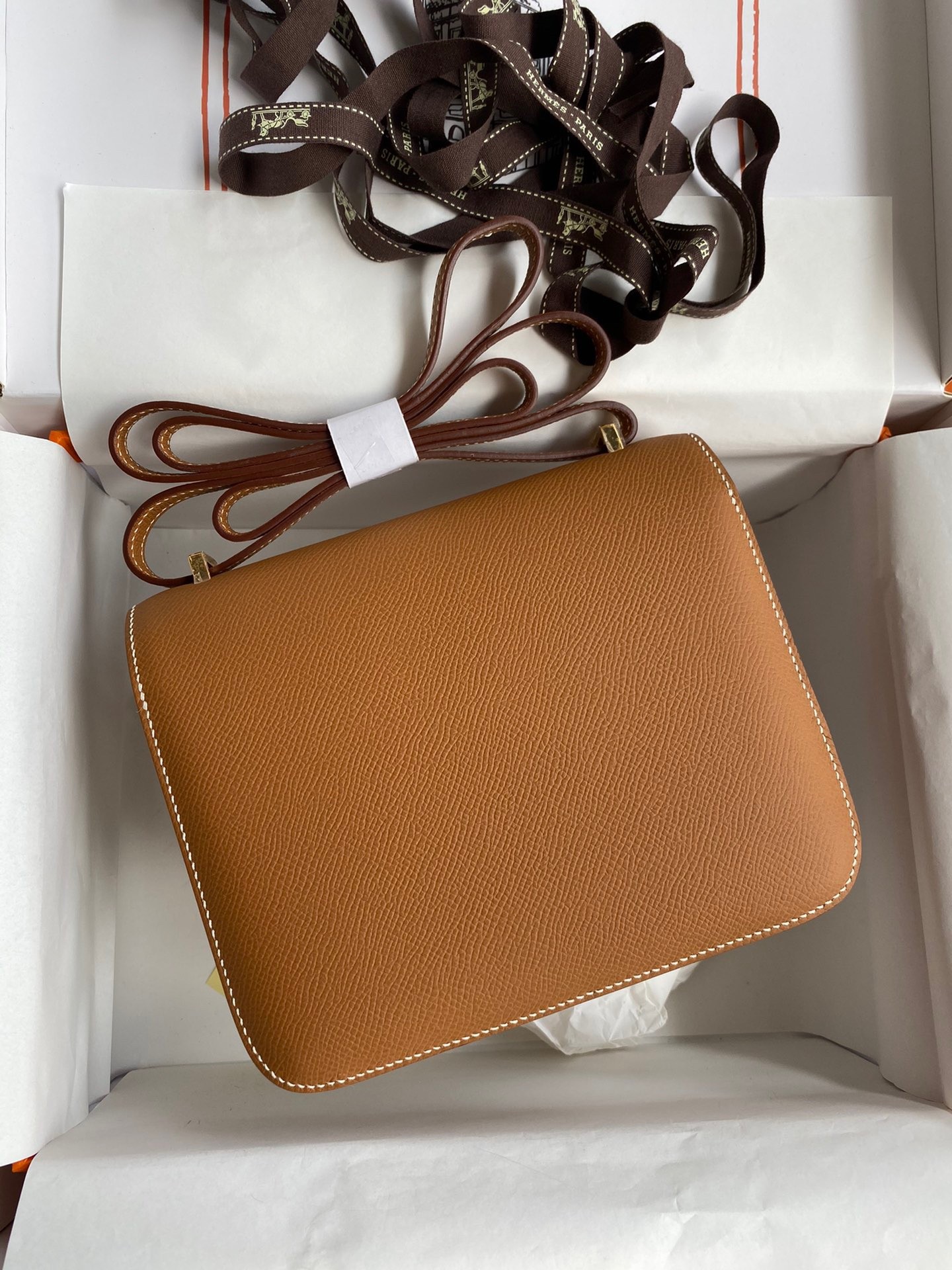 H**mes constance 18 handmade bag in gold epsom calfskin