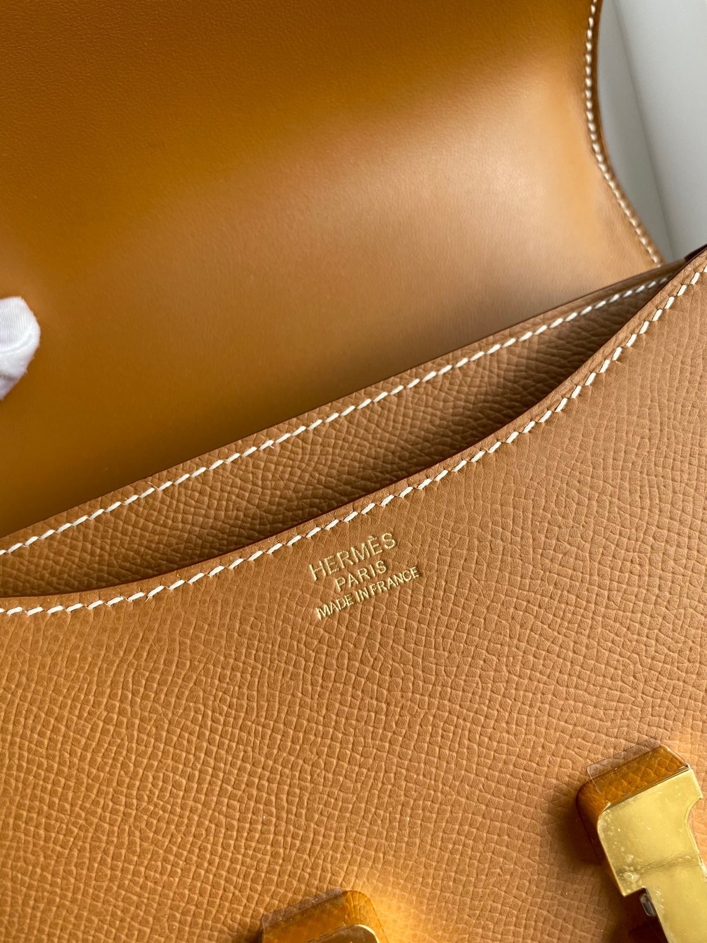 H**mes constance 18 handmade bag in gold epsom calfskin