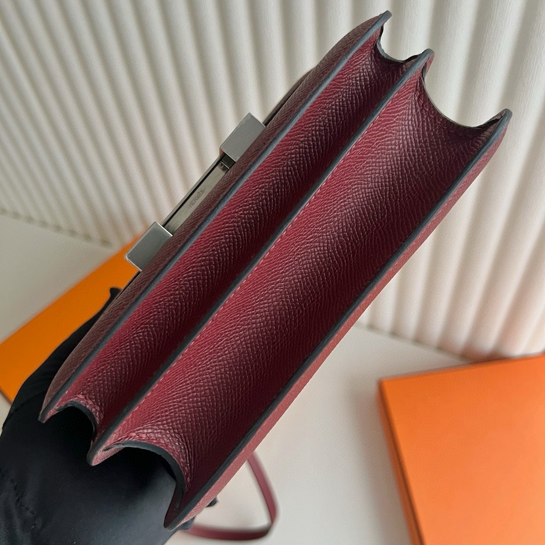 H**mes constance 18 handmade bag in rouge h epsom calfskin