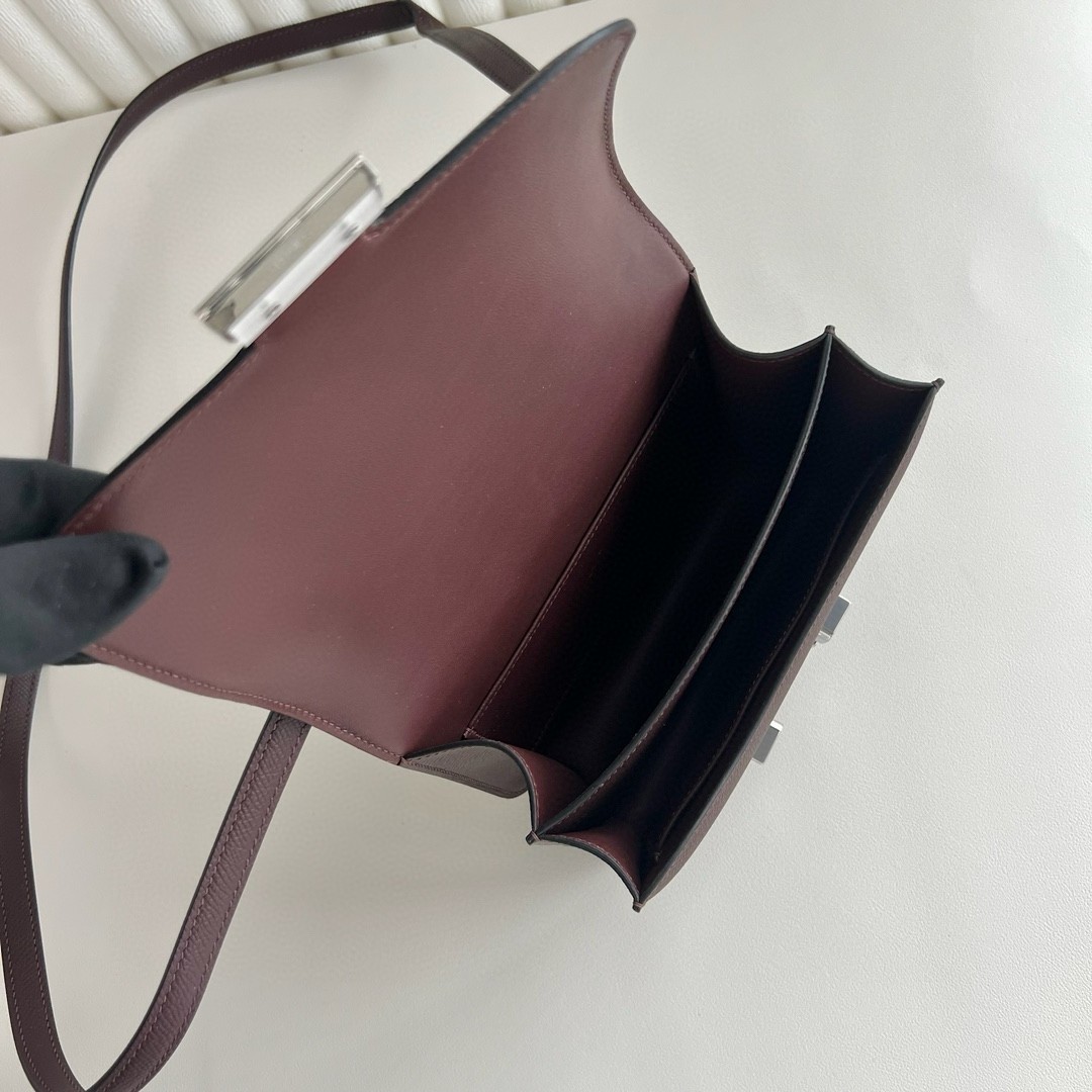 H**mes constance 18 handmade bag in rouge sellier epsom calfskin