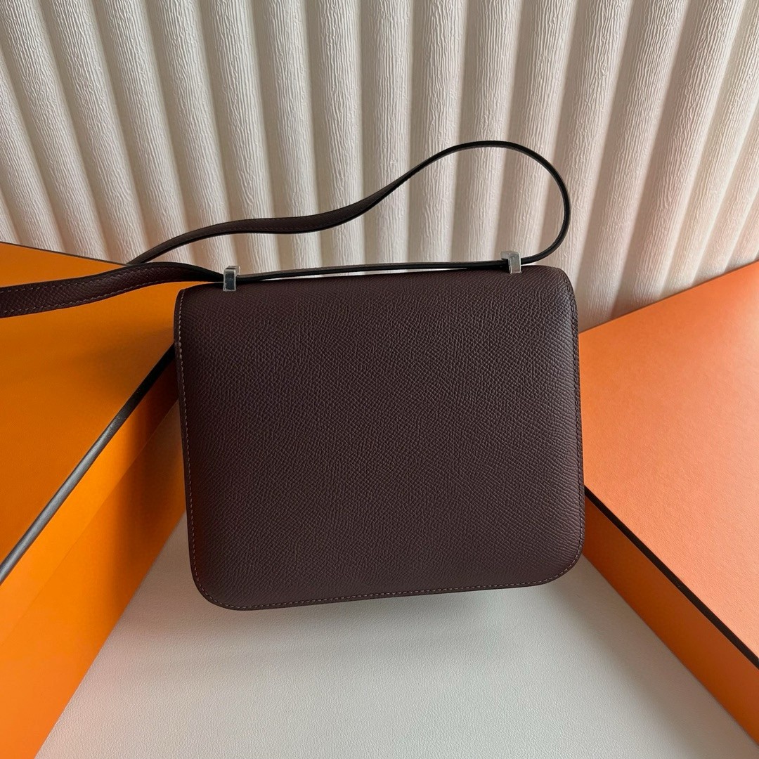 H**mes constance 18 handmade bag in rouge sellier epsom calfskin