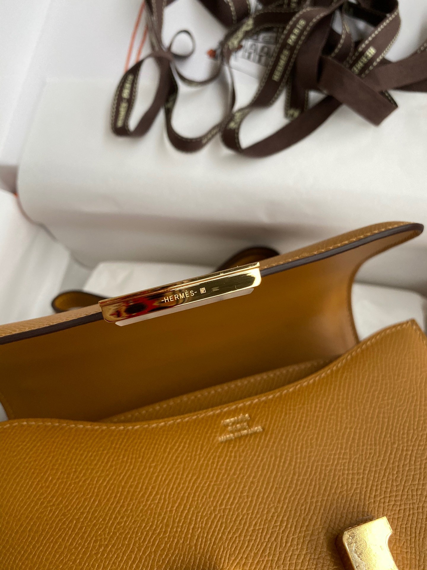 H**mes constance 18 handmade bag in sesame epsom calfskin