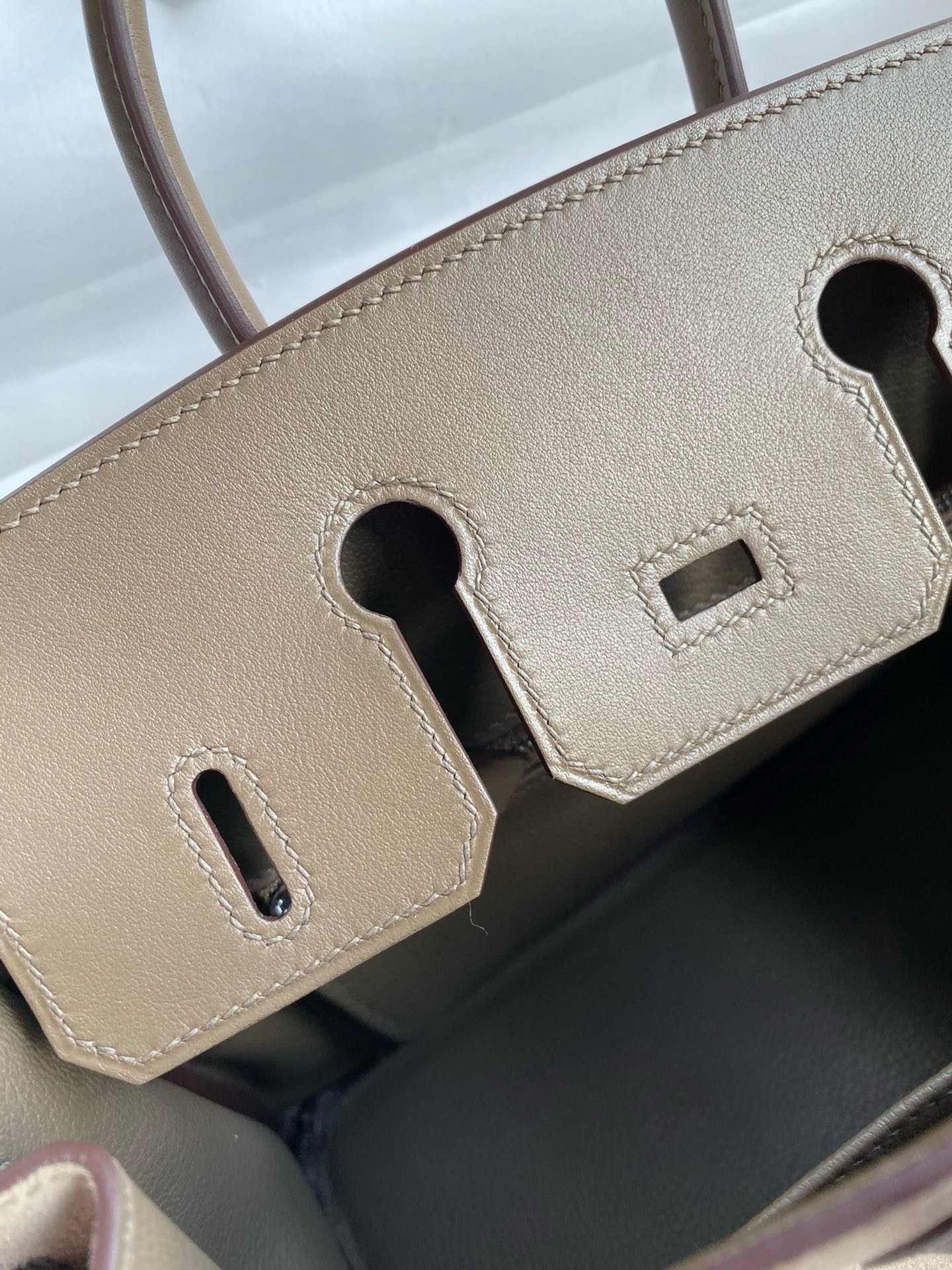 H**mes birkin 25 grizzly bag in taupe veau doblis and swift leather
