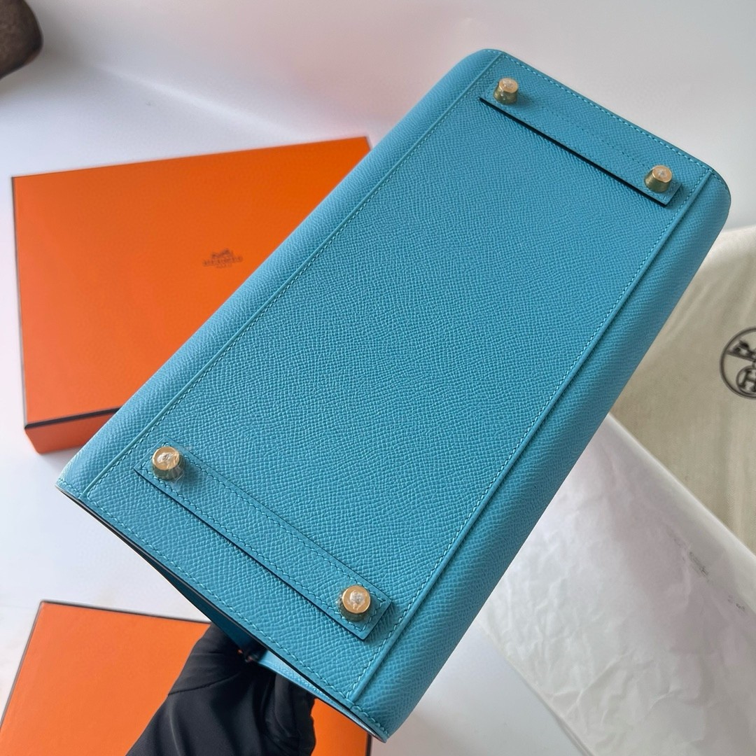 H**mes birkin 25 sellier handmade bag in celeste epsom calfskin