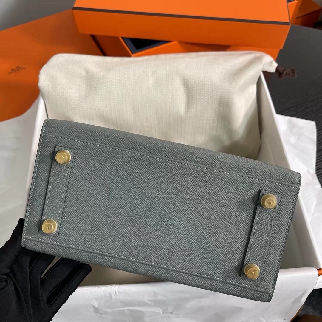 H**mes birkin 25 sellier handmade bag in vert amanda epsom calfskin
