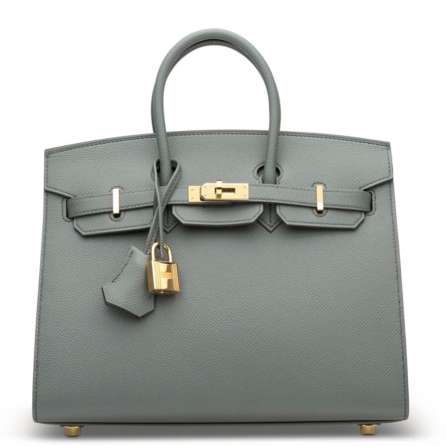 H**mes birkin 25 sellier handmade bag in vert amanda epsom calfskin