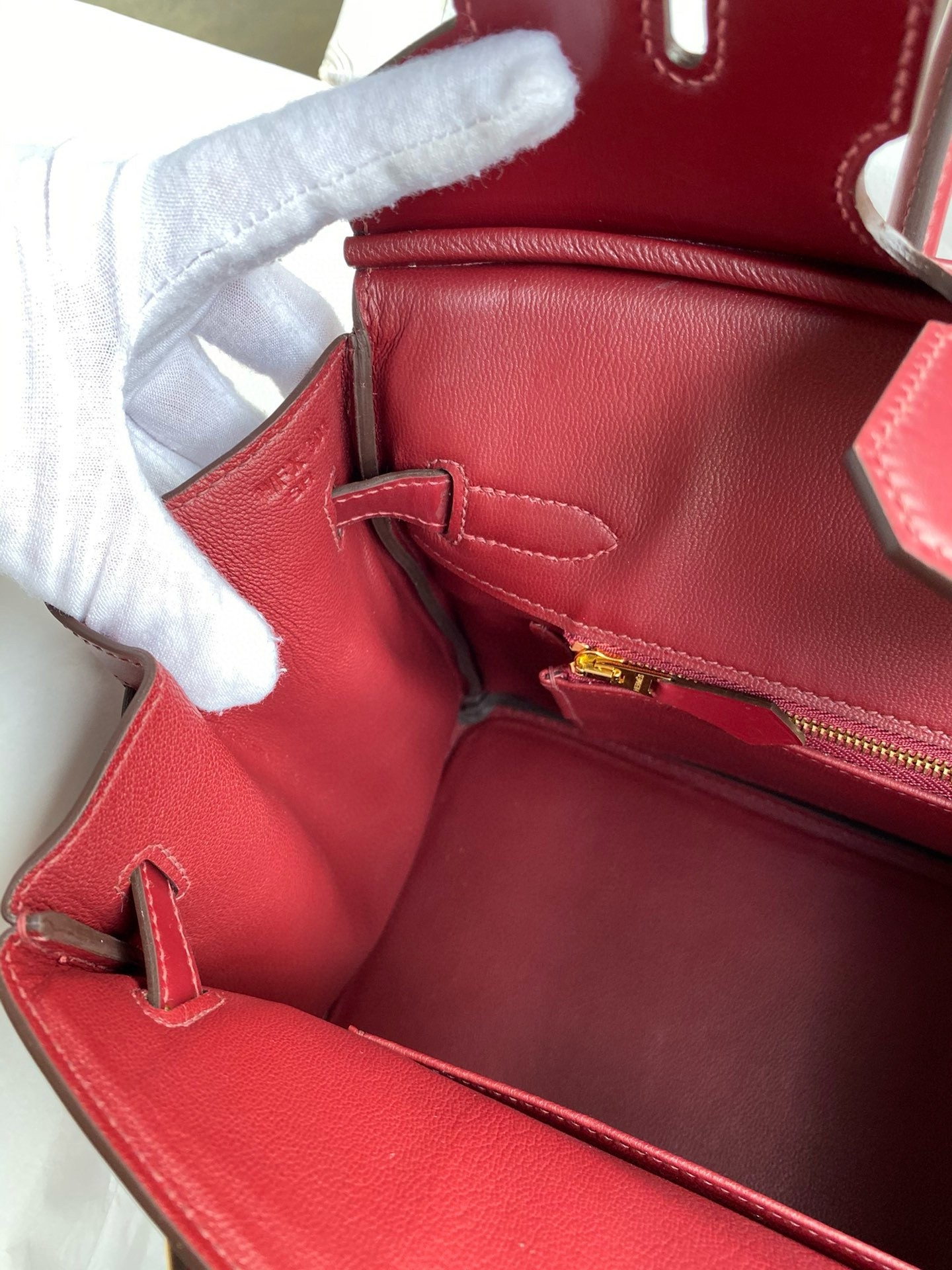 H**mes birkin 30 retourne handmade bag in rouge h box calfskin