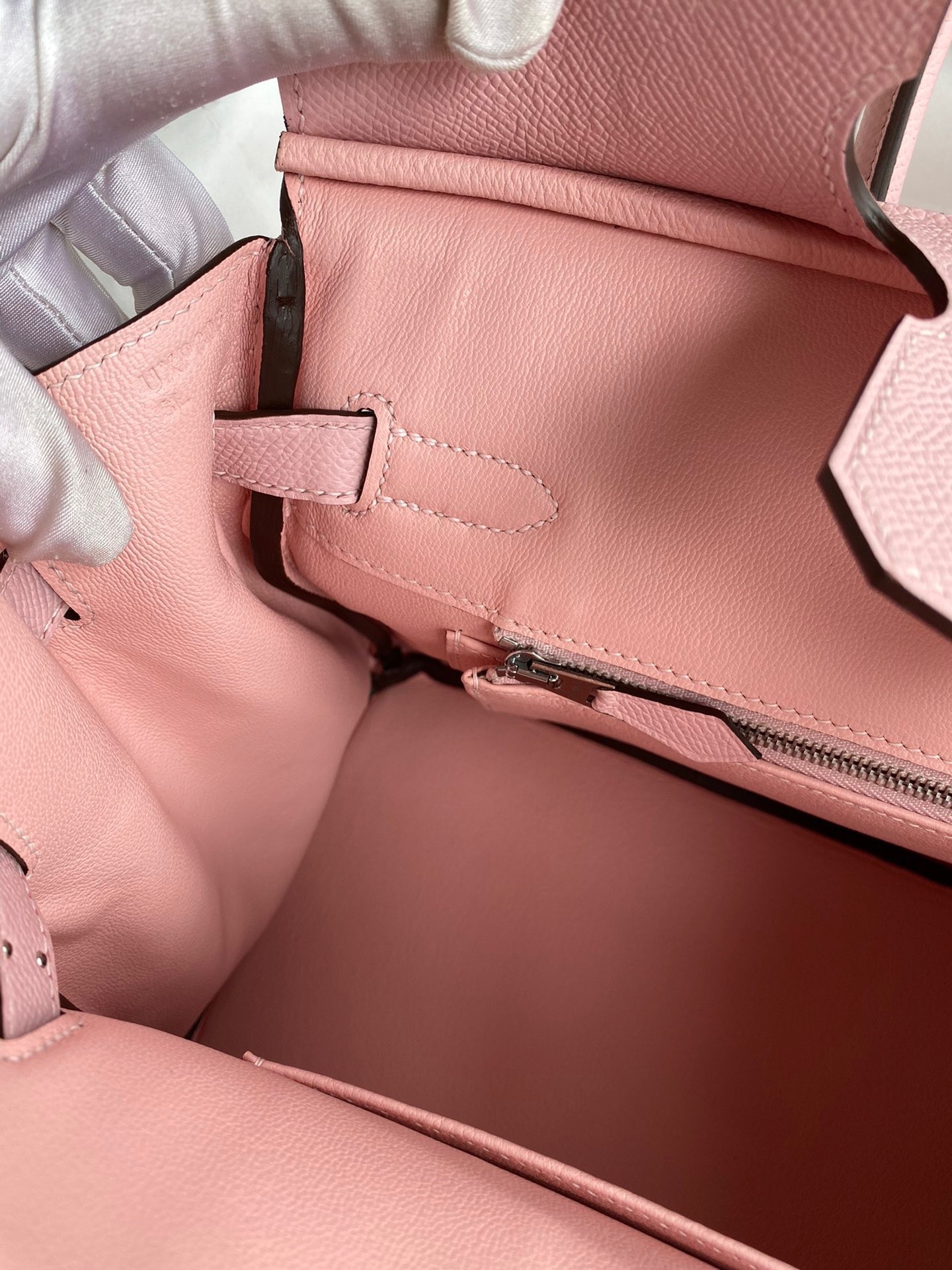 H**mes birkin 30 retourne handmade bag in rose sakura epsom calfskin