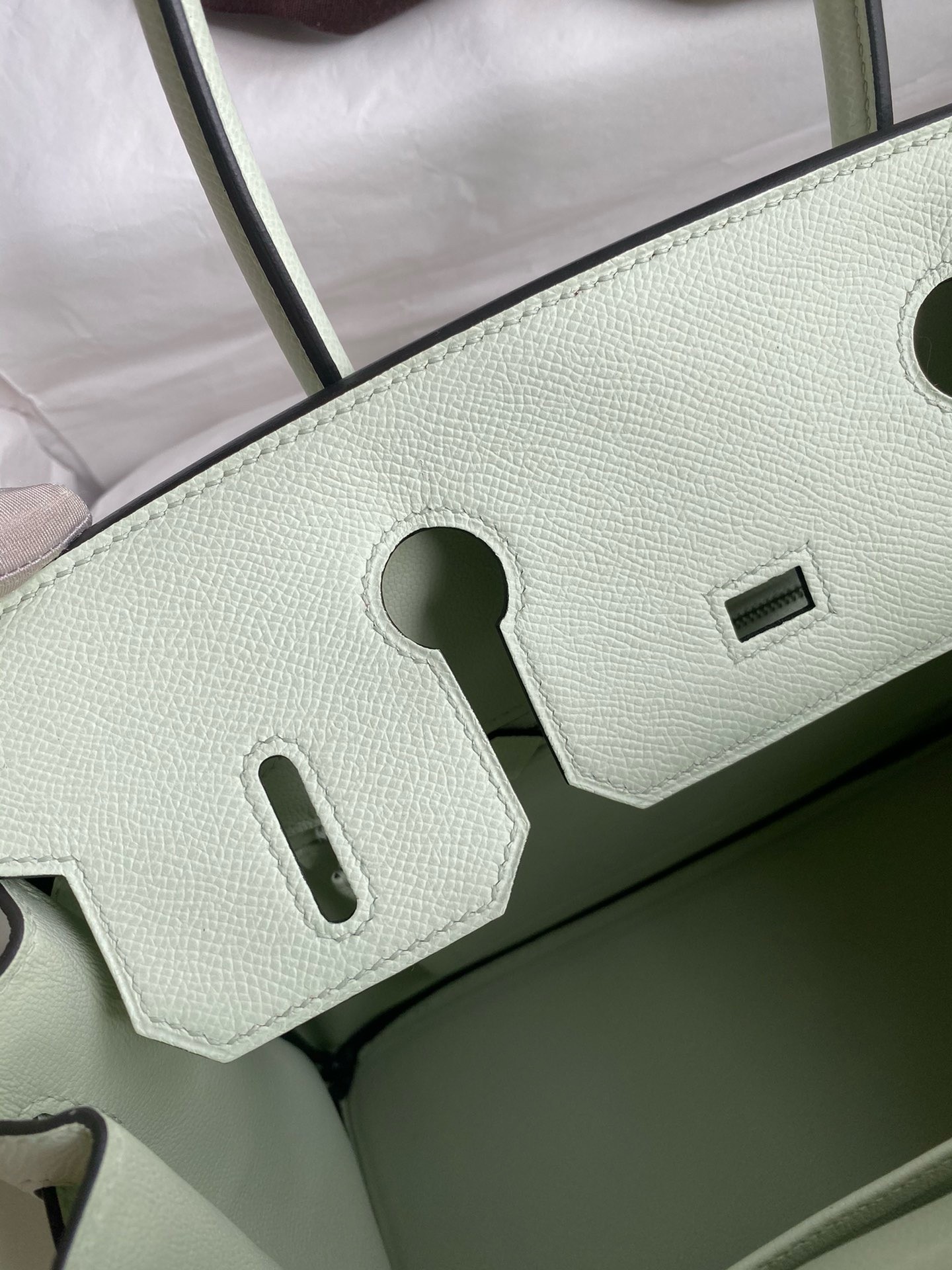 H**mes birkin 30 retourne handmade bag in vert fizz epsom calfskin