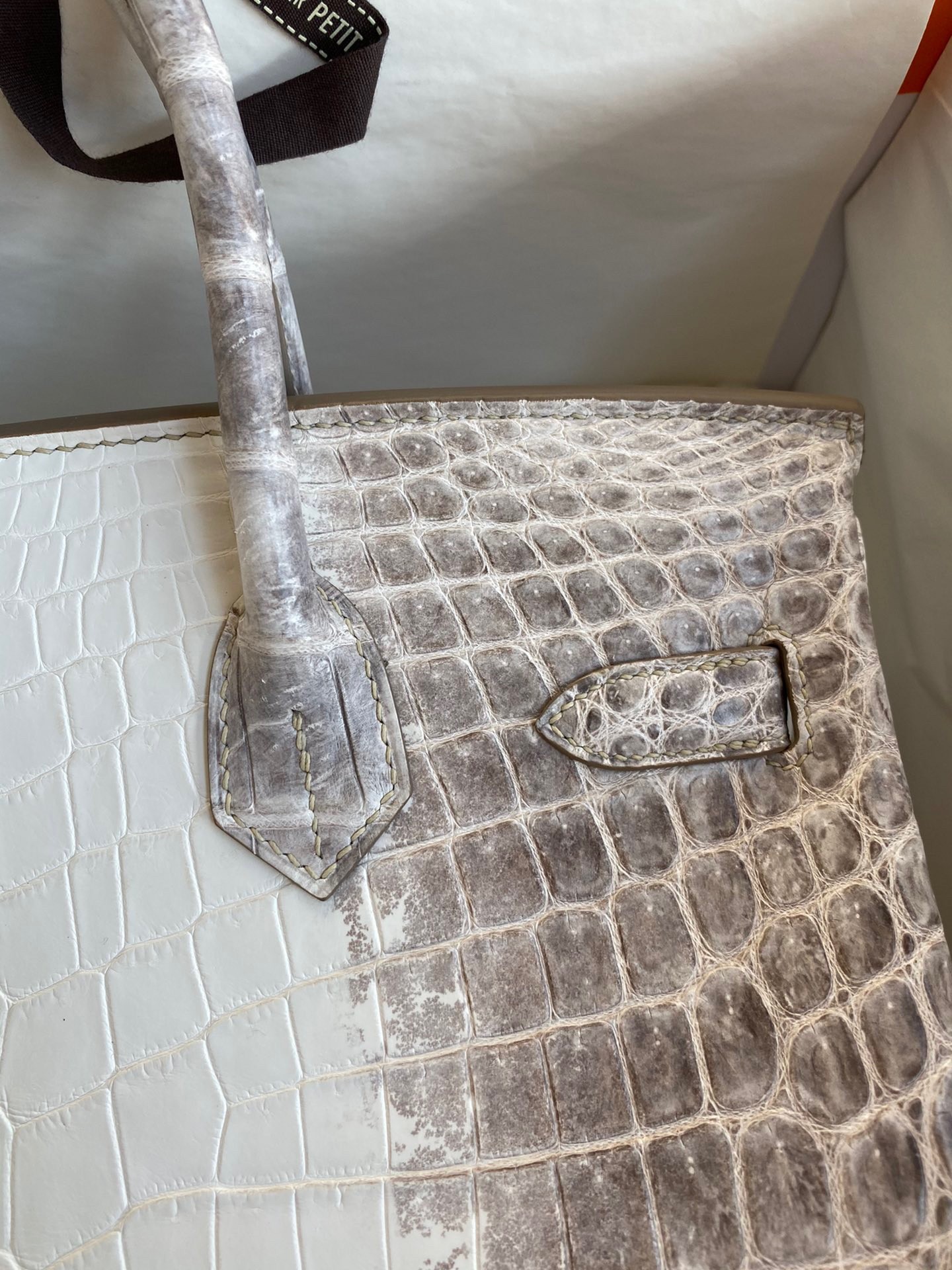 H**mes birkin 30 handmade bag in himalaya niloticus crocodile skin
