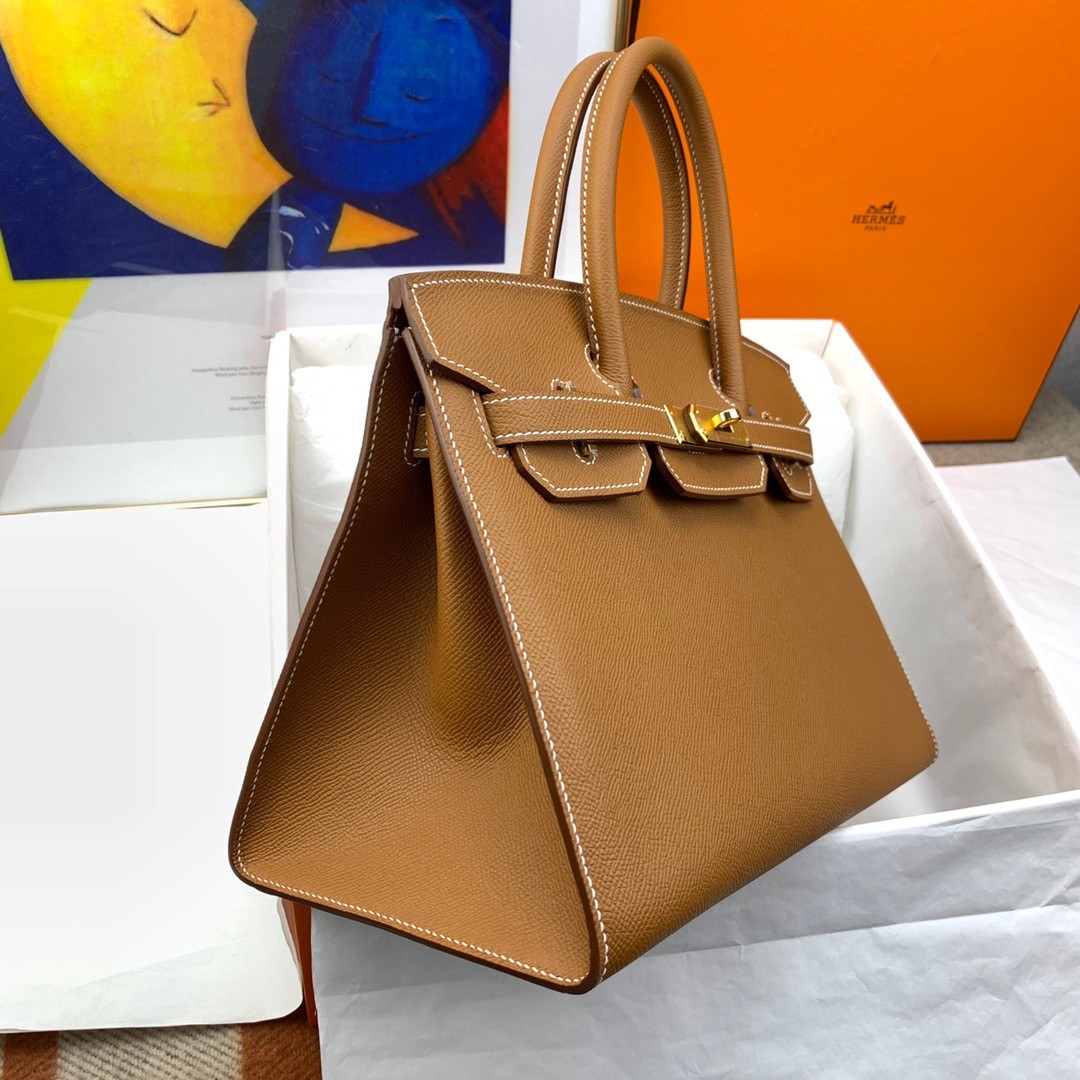 H**mes birkin 30 sellier handmade bag in gold epsom calfskin