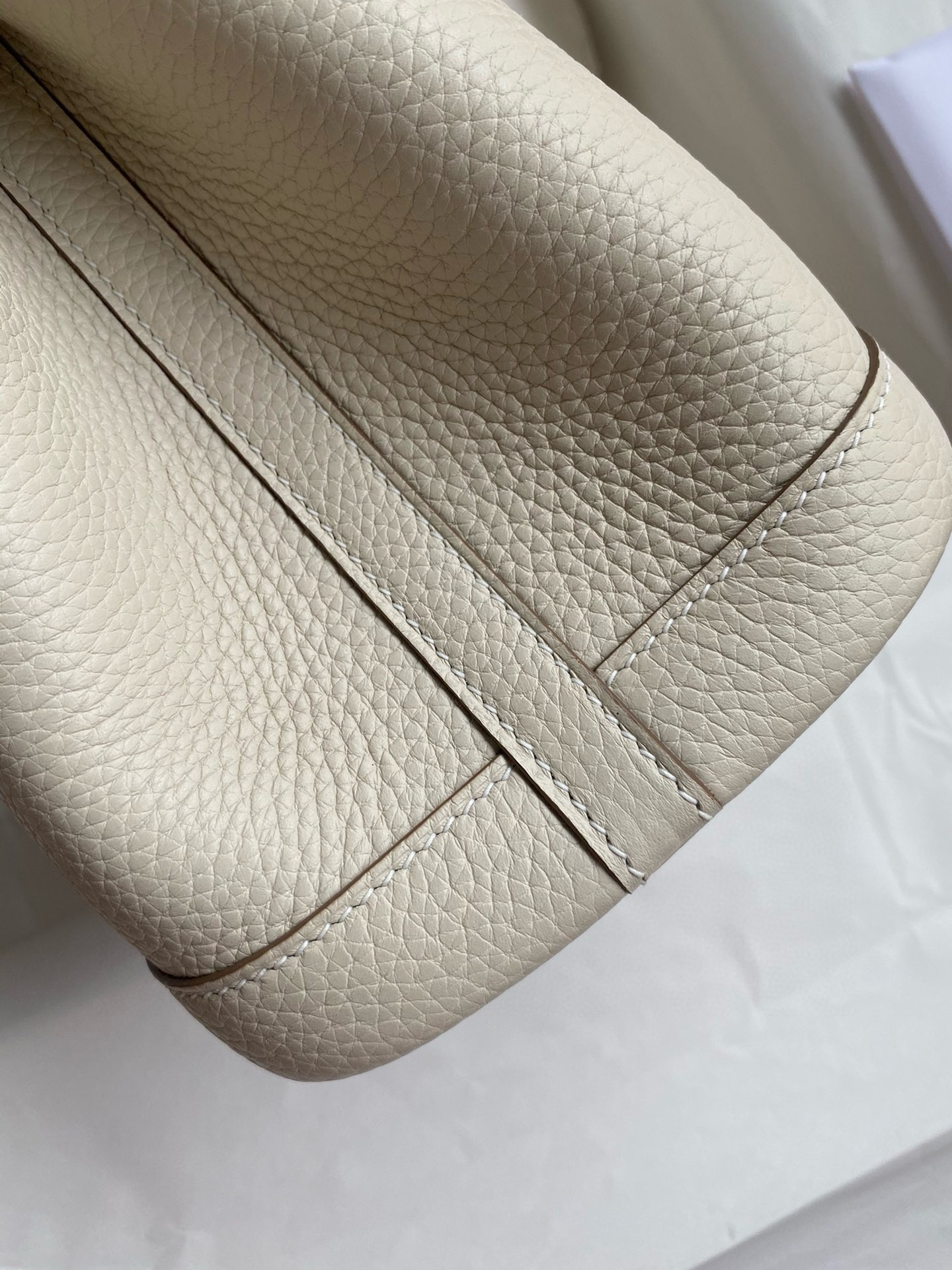 H**mes garden party 30 handmade bag in craie clemence leather